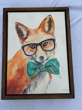 Source Unknown Orange Fox with Green Bow Tie